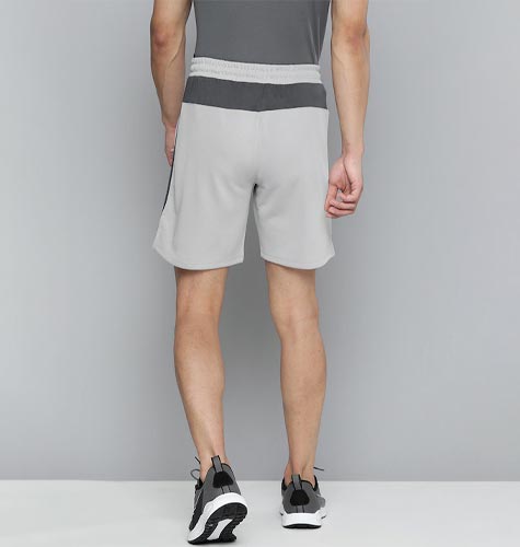 Men Grey Colourblocked Slim Fit Training or Gym Sports Shorts